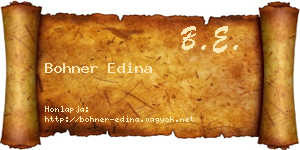 Bohner Edina névjegykártya